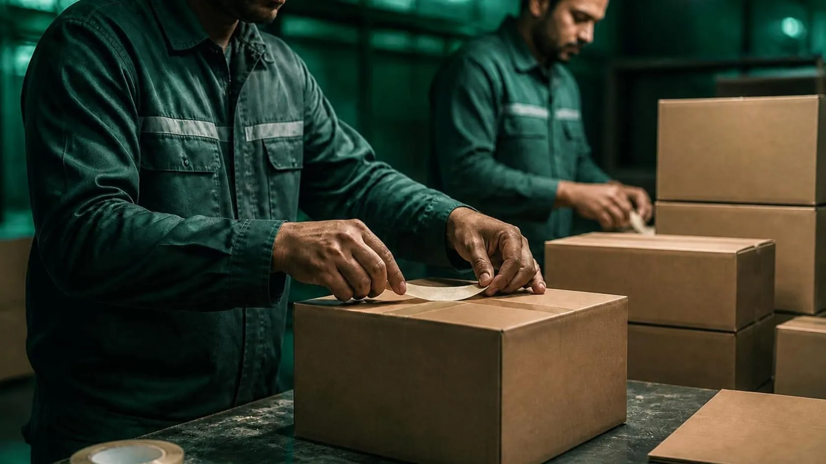 Gorkha Group operatives packing cartons